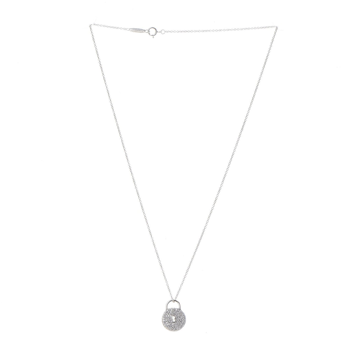 Platinum Diamond Lock Pendant