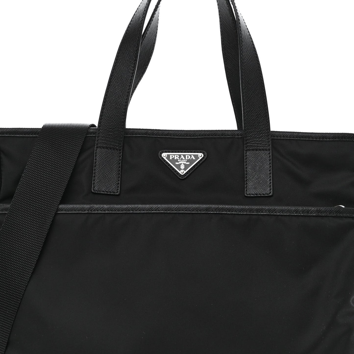 Tessuto Nylon Saffiano Tote Black