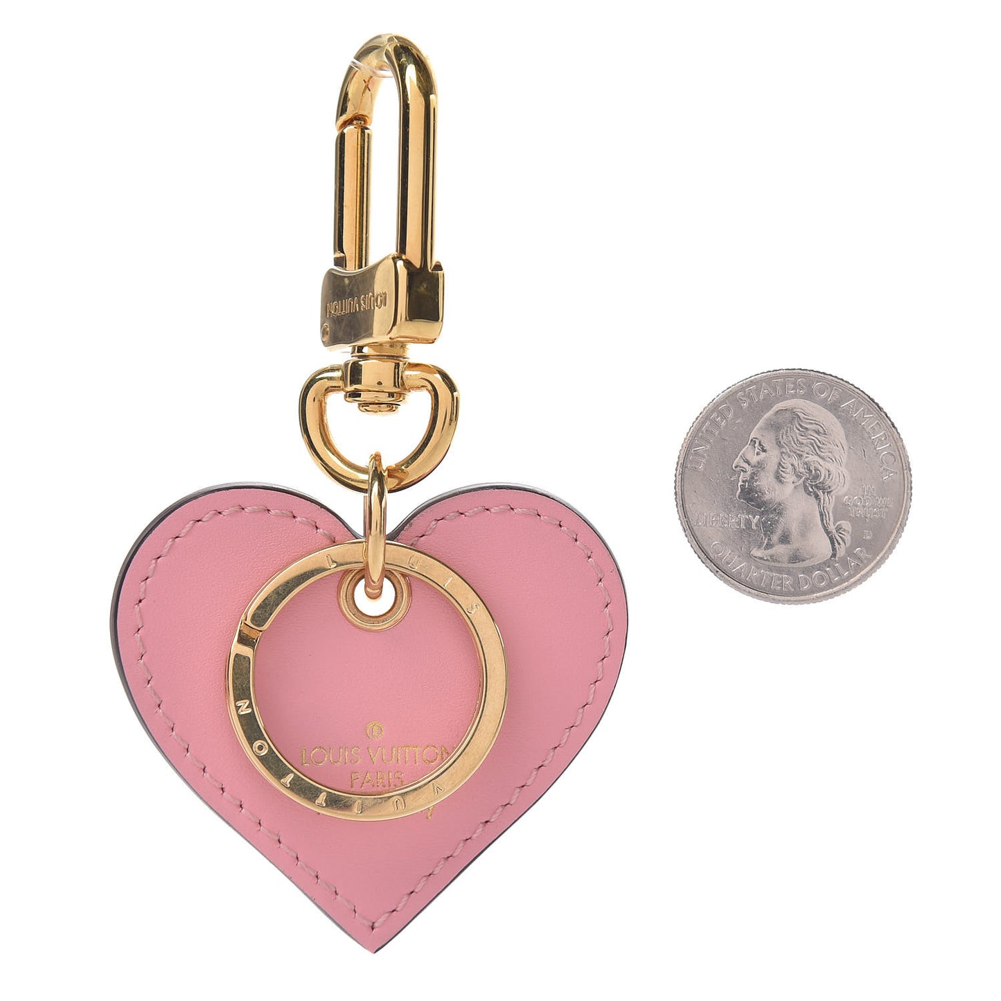Vernis Degrade Love Lock Heart Key Holder Bag Charm Pink White