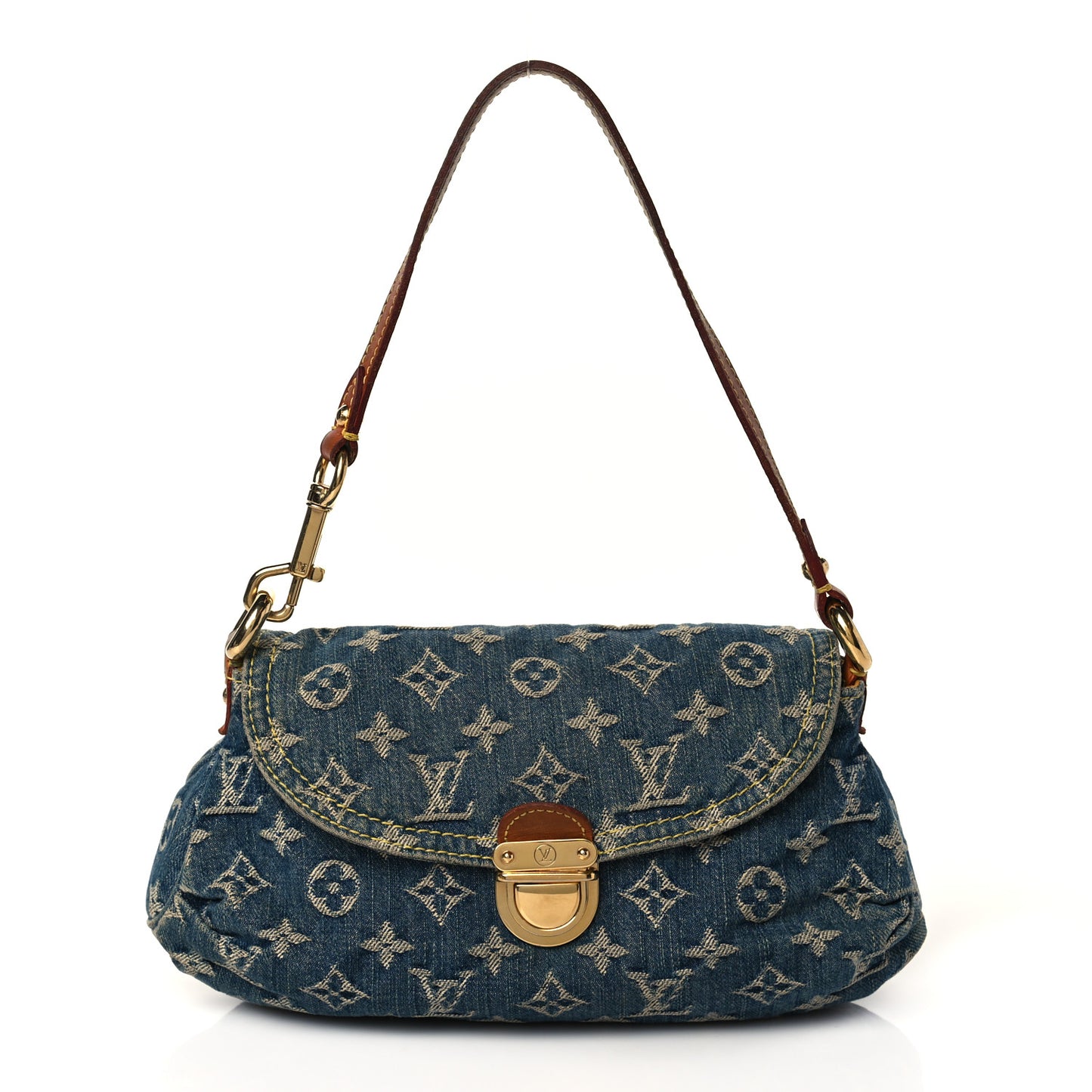 Monogram Denim Mini Pleaty Blue