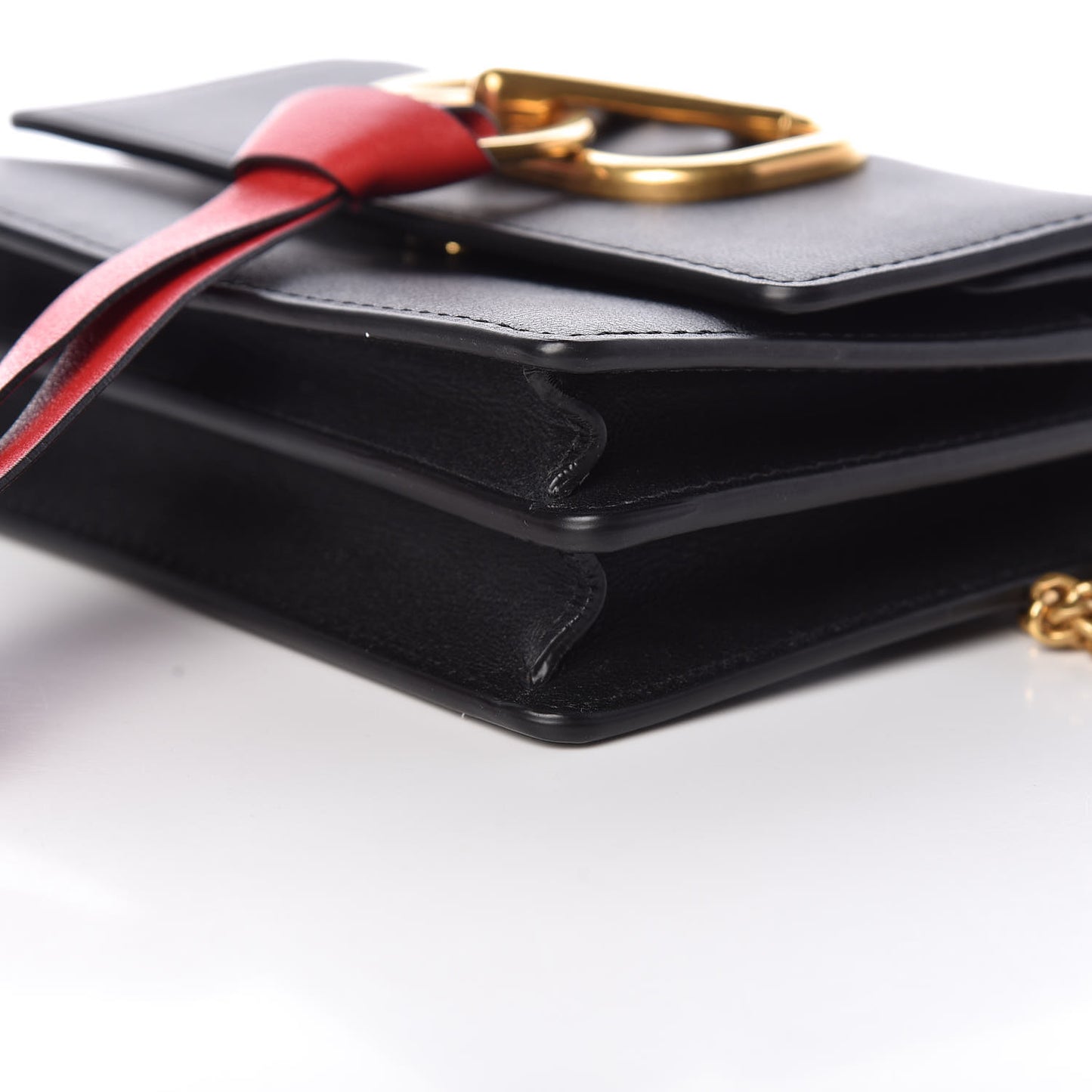 Smooth Calfskin Mini VRing Crossbody Bag Black