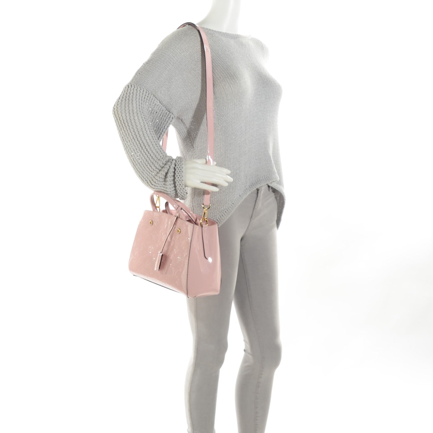 Louis Vuitton Vernis Montaigne BB Rose Ballerine 2 of 7