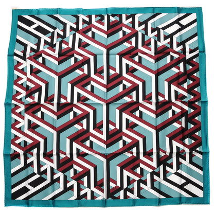 Hermes Silk Carre Cube Scarf 90 Canard Blanc Veronese 1 of 6