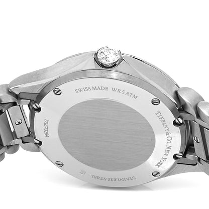 Tiffany Stainless Steel Diamond 28mm Metro 2-Hand Quartz Watch Ice Blue 4 of 5