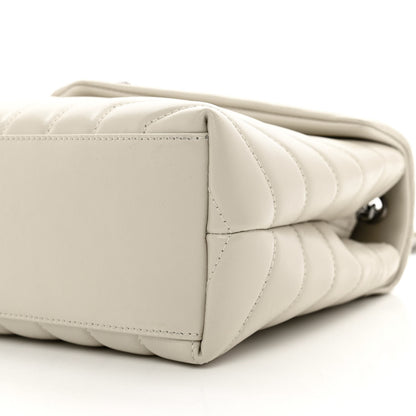 Saint Laurent Calfskin Y Quilted Monogram Small Loulou Chain Satchel Crema Soft 10 of 11