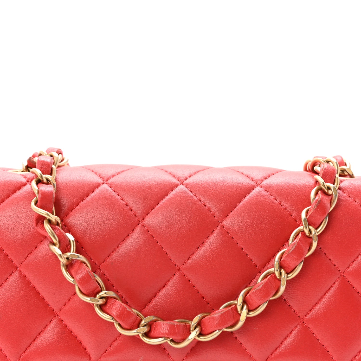 Chanel Lambskin Quilted Mini Rectangular Flap Red 8 of 10