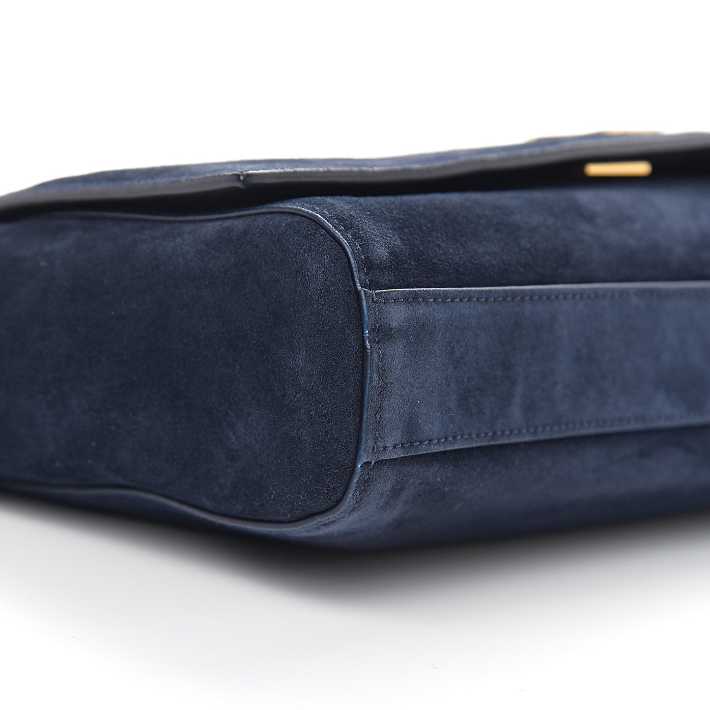 Smooth Calfskin Suede Medium Reversible Monogram Kate Satchel Navy