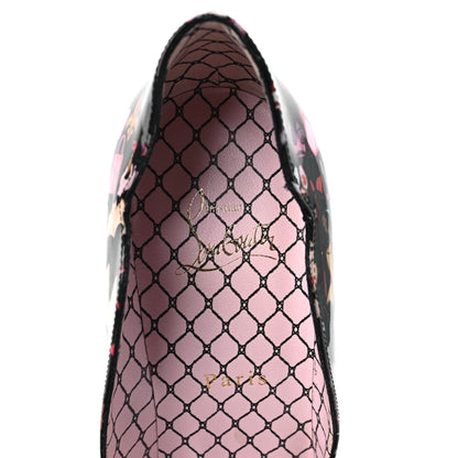 Christian Louboutin Patent Bored Lin Resille Hot Chick 100 Pumps 39.5 Black Multicolor 7 of 7