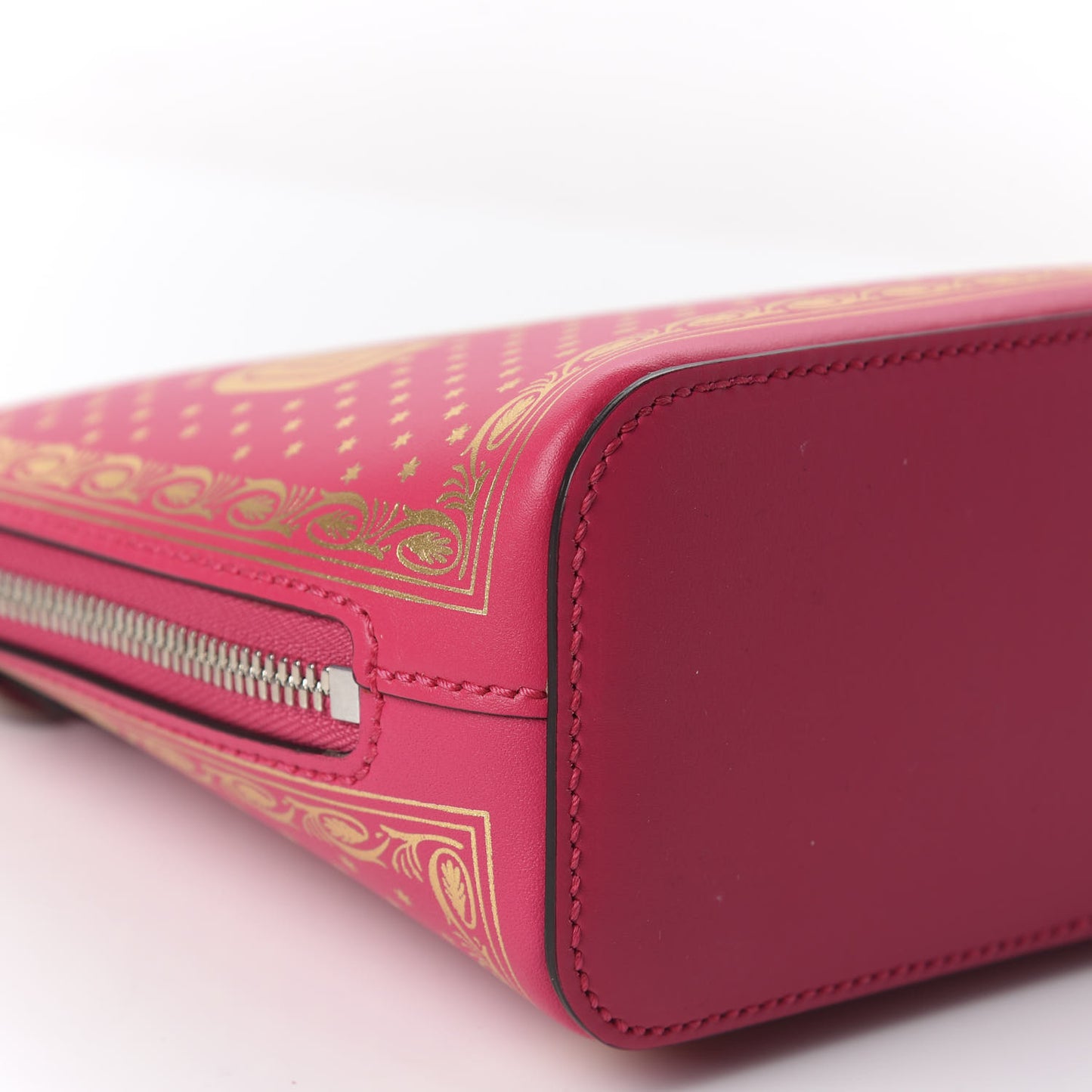 X SEGA Calfskin GUCCY Stars Mini Dome Shoulder Bag Violet Fuxia Gold