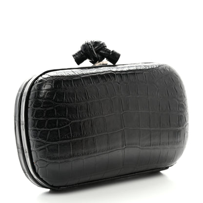 Bottega Veneta Crocodile Knot Clutch Black 3 of 6
