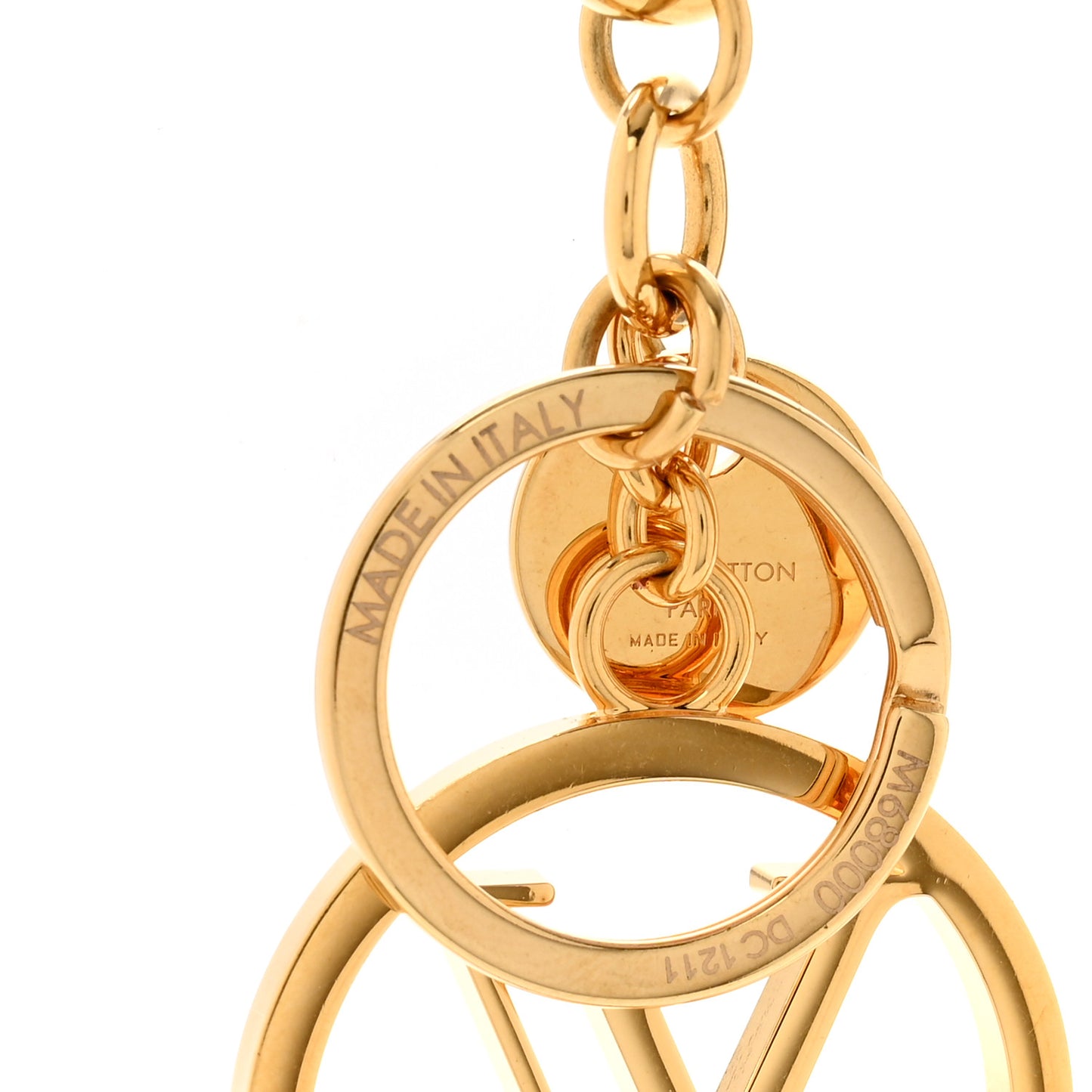 LV Circle Bag Charm Key Holder Gold