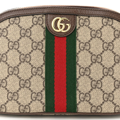 Gucci GG Supreme Monogram Textured Calfskin Web Large Ophidia Cosmetic Case Beige Ebony New Acero 8 of 12
