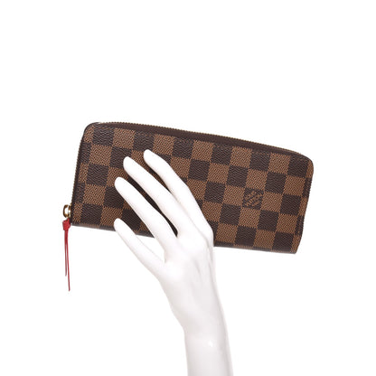 Louis Vuitton Damier Ebene Clemence Wallet Cherry 2 of 8