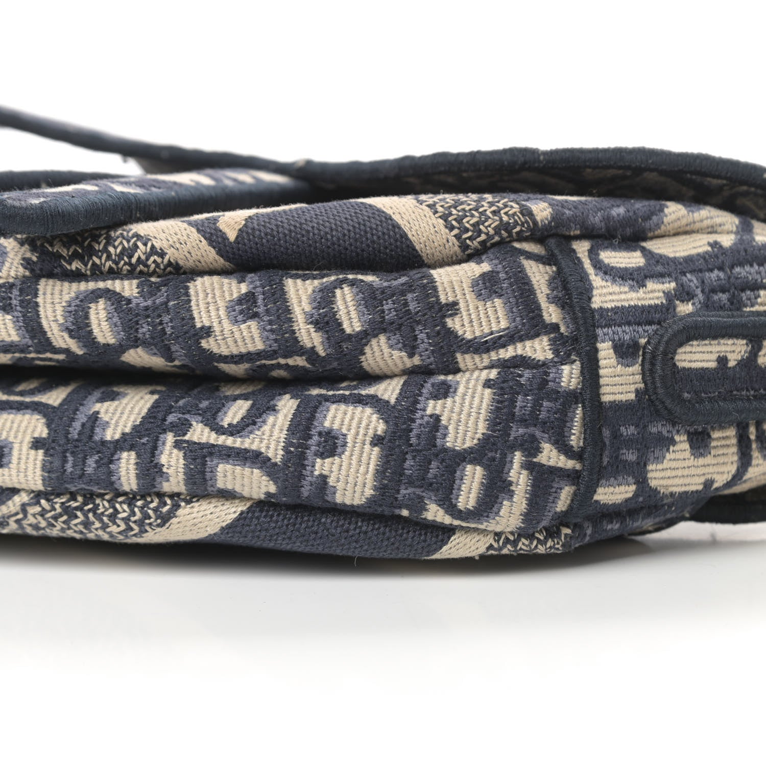 Christian Dior Oblique Embroidered Saddle Bag Blue 10 of 11