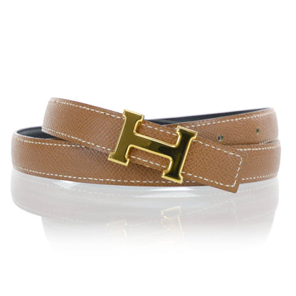 Hermes Leather Reversible H Belt 90 Black Gold 4 of 6
