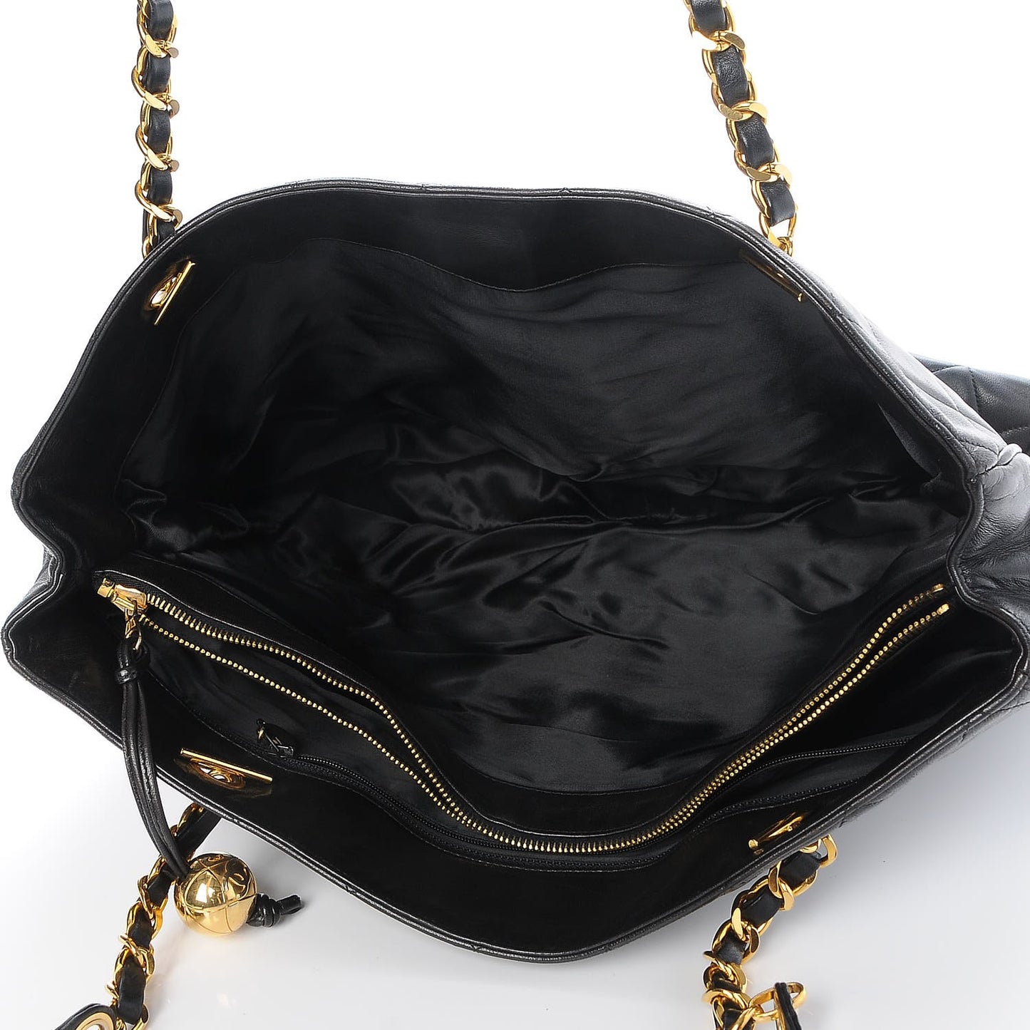 Lambskin Quilted Shoulder Bag Black