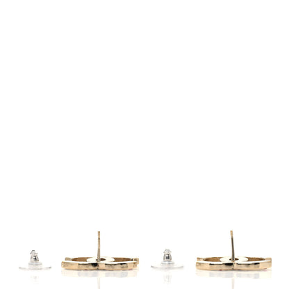 Chanel Crystal Enamel Large CC Earrings Gold Black White Pink 3 of 4