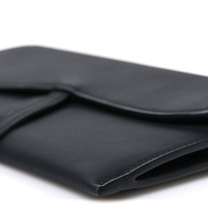Christian Dior Ultra Matte Calfskin Saddle Chain Wallet Pouch Black 10 of 10