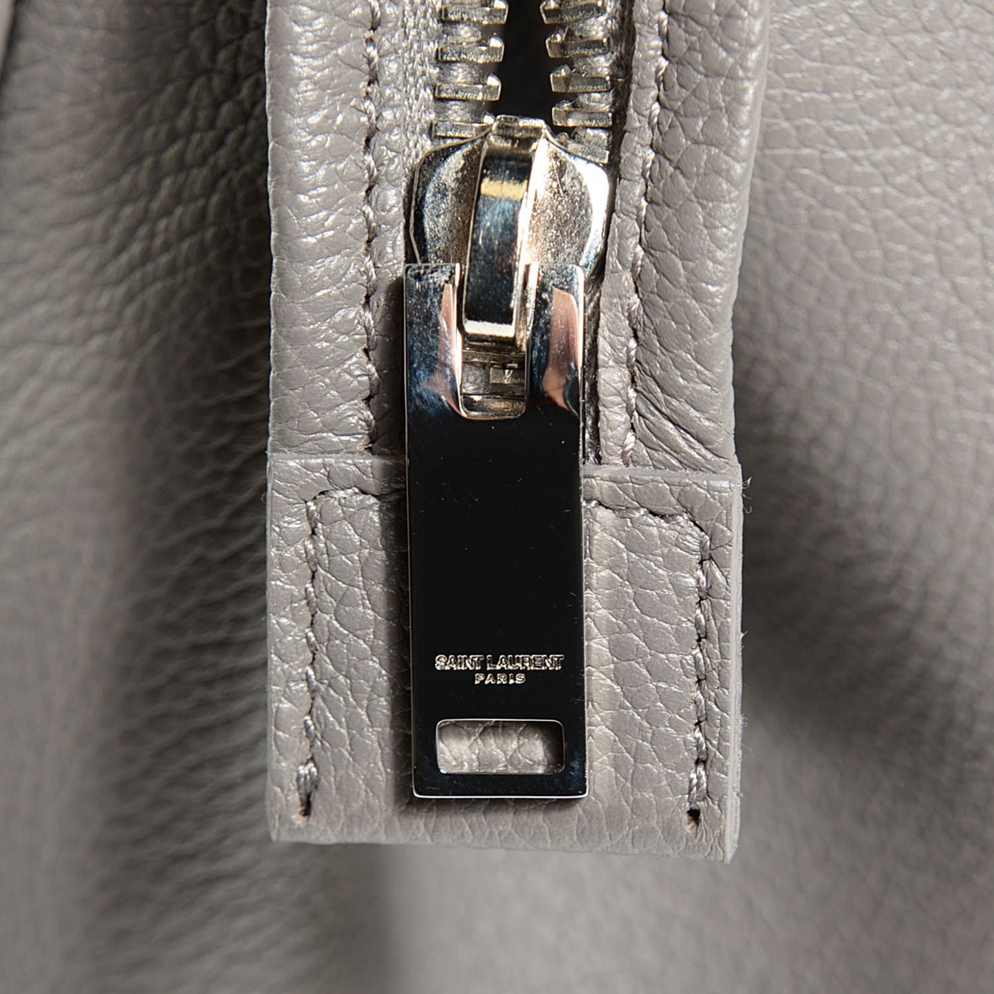 Grained Calfskin Small Cabas Rive Gauche Bag Fog