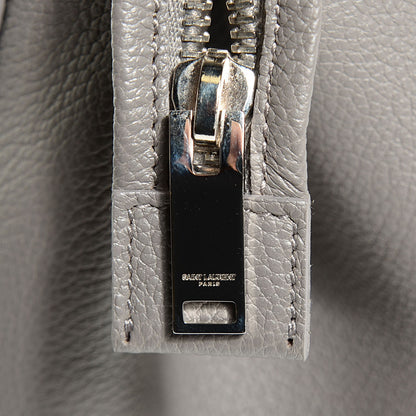 Saint Laurent Grained Calfskin Small Cabas Rive Gauche Bag Fog 8 of 9