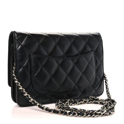 Chanel Lambskin Quilted Wallet On Chain WOC Black 3 of 12