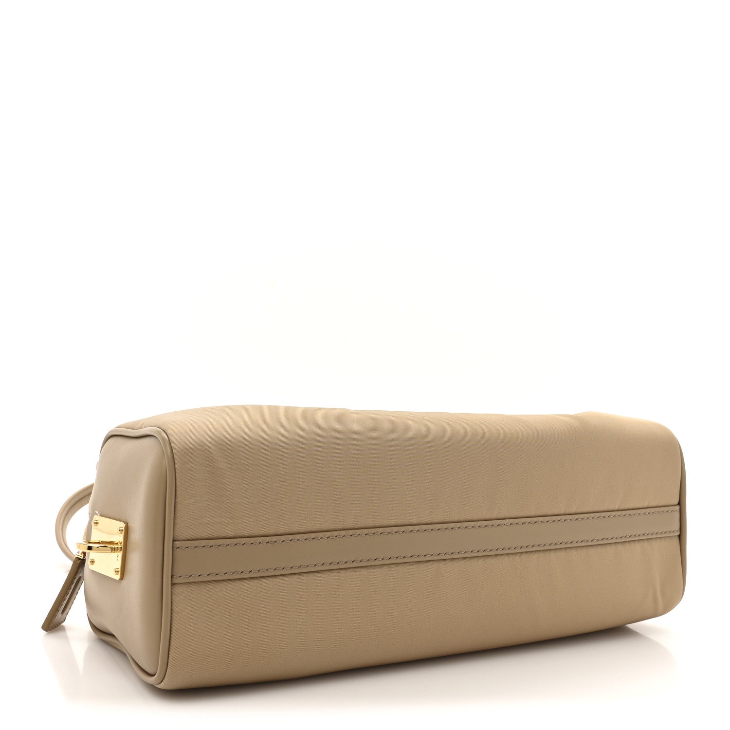 Prada Re-Nylon Vitello Medium Top Handle Bag With Padlock Cammeo 4 of 10