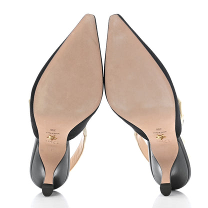 Christian Dior Technical Canvas Ribbon J Adior Slingback 65mm Pumps 39.5 Black 5 of 9