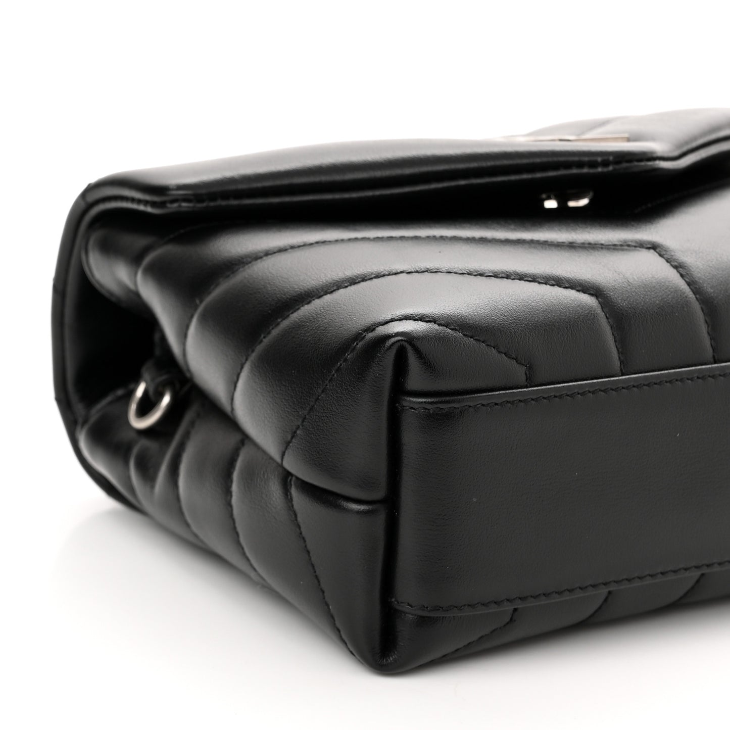 Calfskin Y Quilted Monogram Toy Loulou Crossbody Bag Black