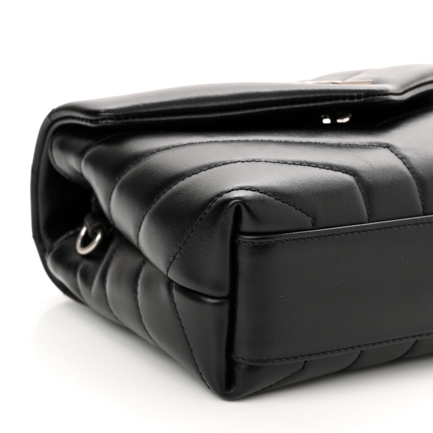 Saint Laurent Calfskin Y Quilted Monogram Toy Loulou Crossbody Bag Black 10 of 12
