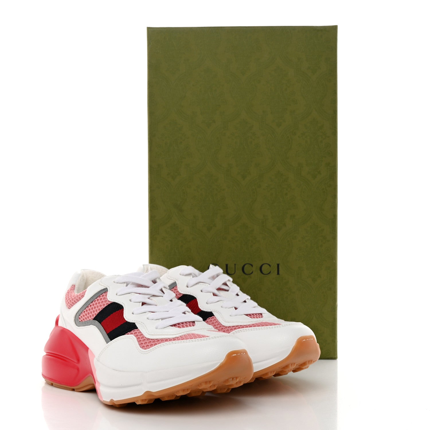 Gucci Lavaredo Eco Fabric Mesh Web Womens Rhyton Reflective Sneakers 36.5 Great White Water Rose Silver 9 of 9