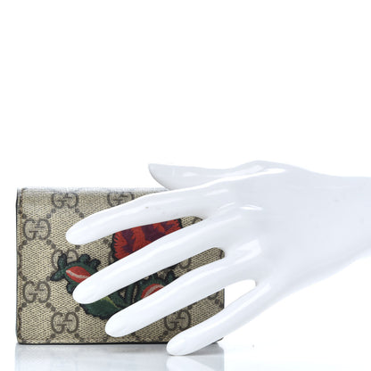 Gucci GG Supreme Monogram Rose Embroidered Print Card Case 2 of 8