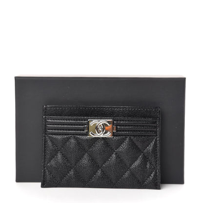Chanel Caviar Quilted Boy Card Holder Black 10 of 10