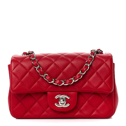 Chanel Lambskin Quilted Mini Rectangular Flap Red 1 of 11