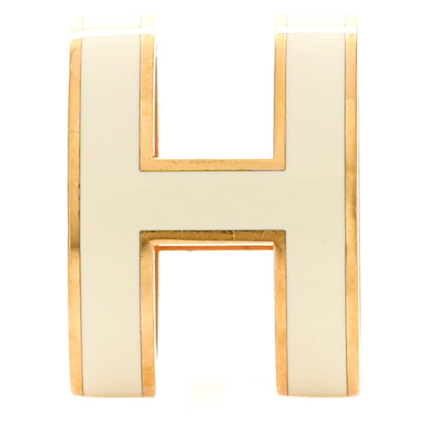 Lacquered Gold Pop H Pendant White