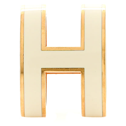 Hermes Lacquered Gold Pop H Pendant White 1 of 4