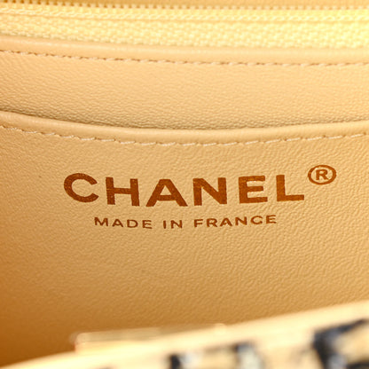 Chanel Tweed Quilted Mini Rectangular Flap Yellow Black 6 of 11
