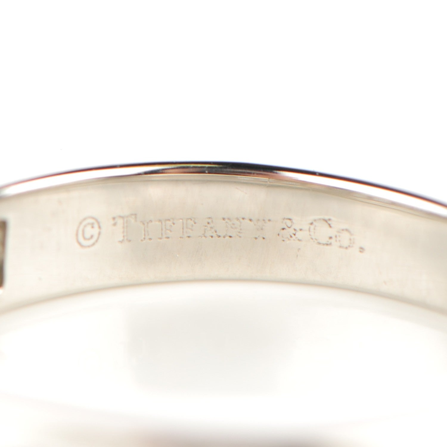 Tiffany Platinum Diamond 3mm Half Circle Channel Set Band Ring 7 4 of 5