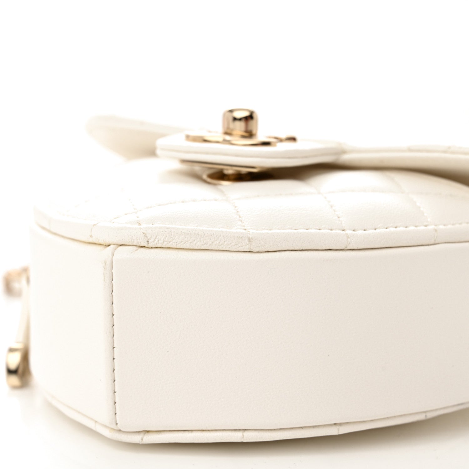 Chanel Lambskin Quilted CC In Love Heart Clutch With Chain White 10 of 11