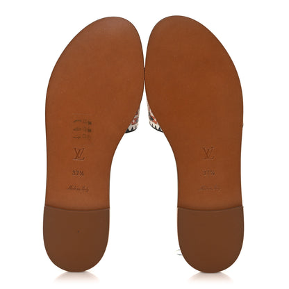 Louis Vuitton Monogram Crafty Lock It Flat Mule 37.5 Caramel 5 of 7