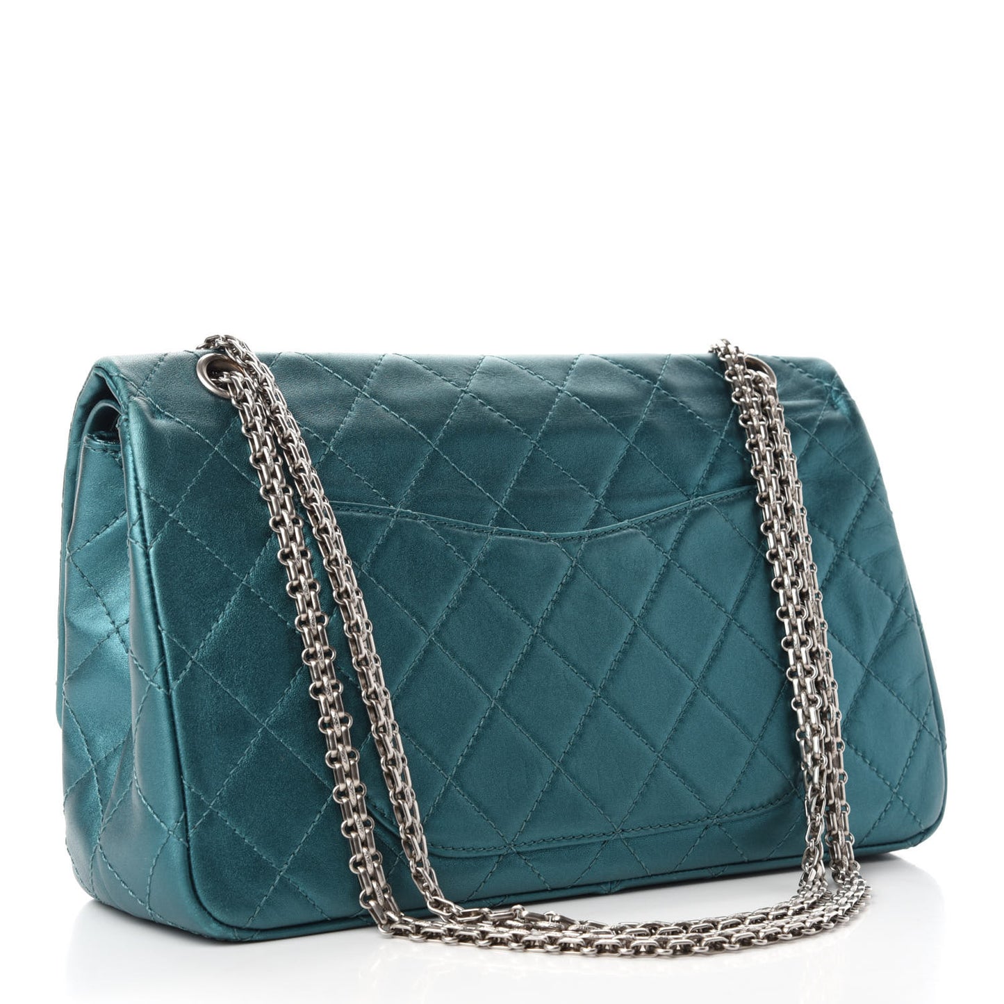 Metallic Calfskin Quilted 2.55 Reissue 227 Flap Turquoise