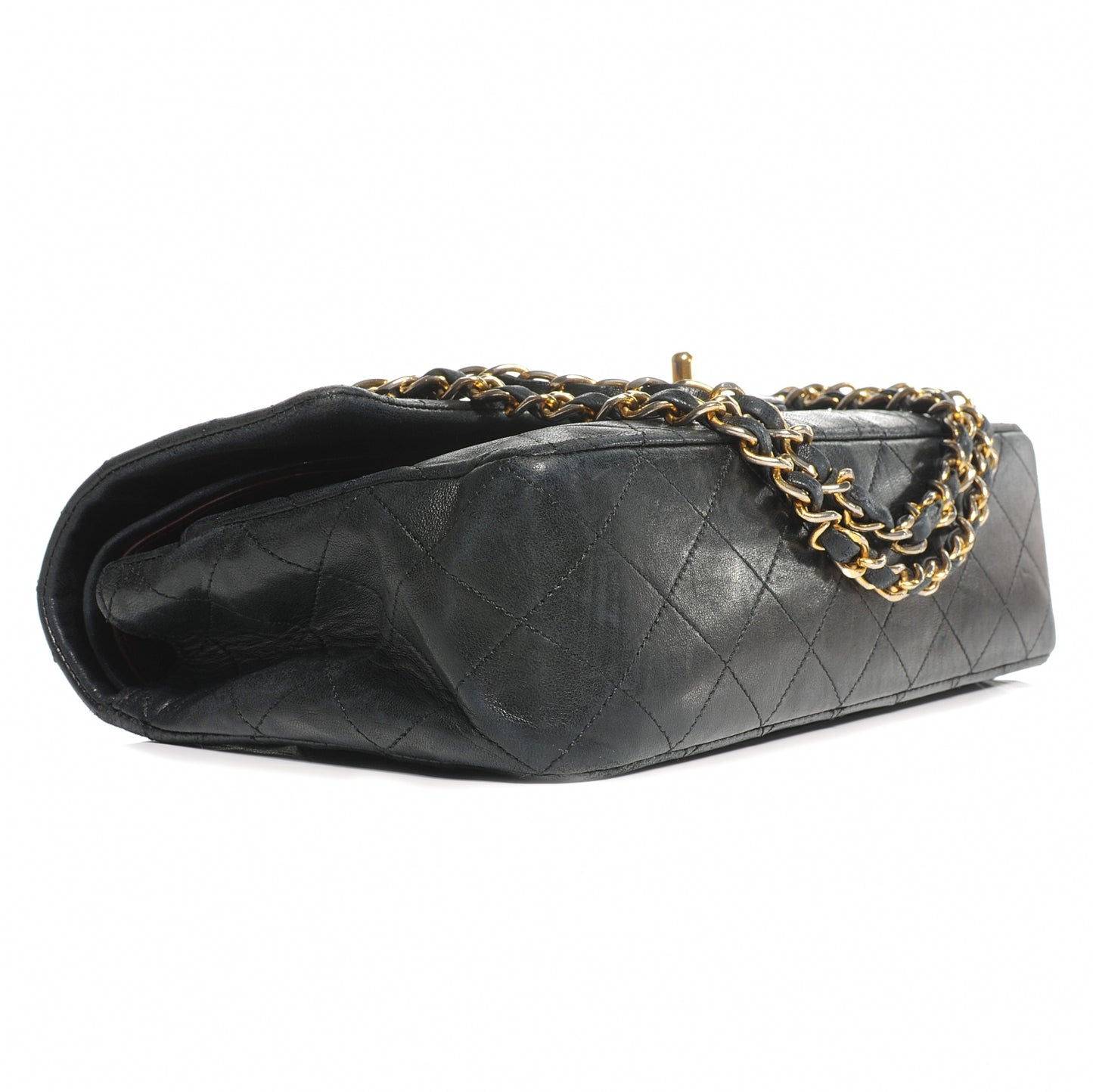 Lambskin Medium Double Flap Black