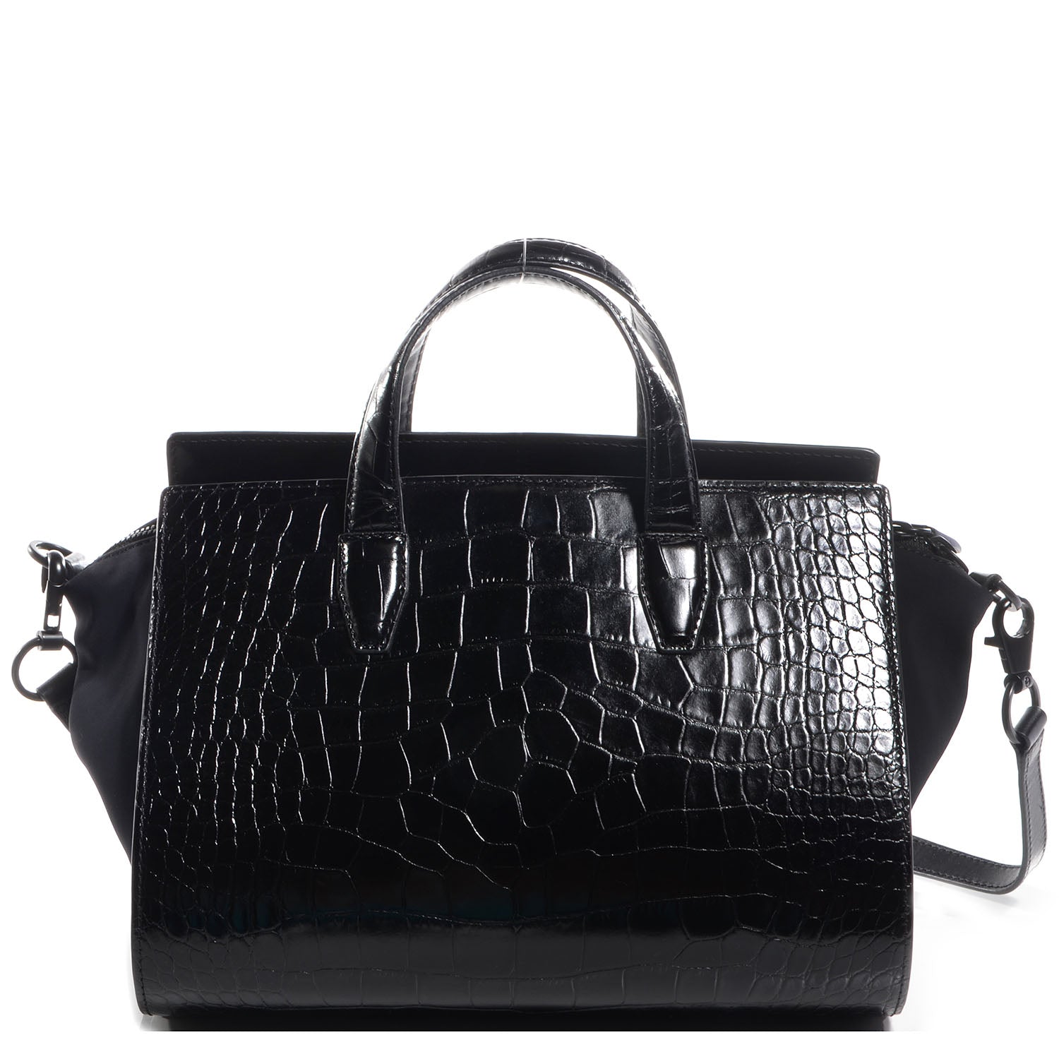 Alexander Wang Croc Stamped Neoprene Pelican Black 1 of 7