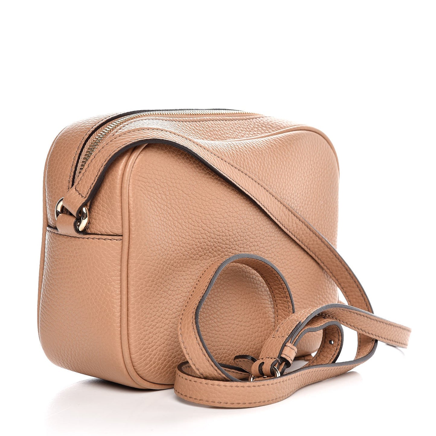 Pebbled Calfskin Small Soho Disco Bag Rose Beige