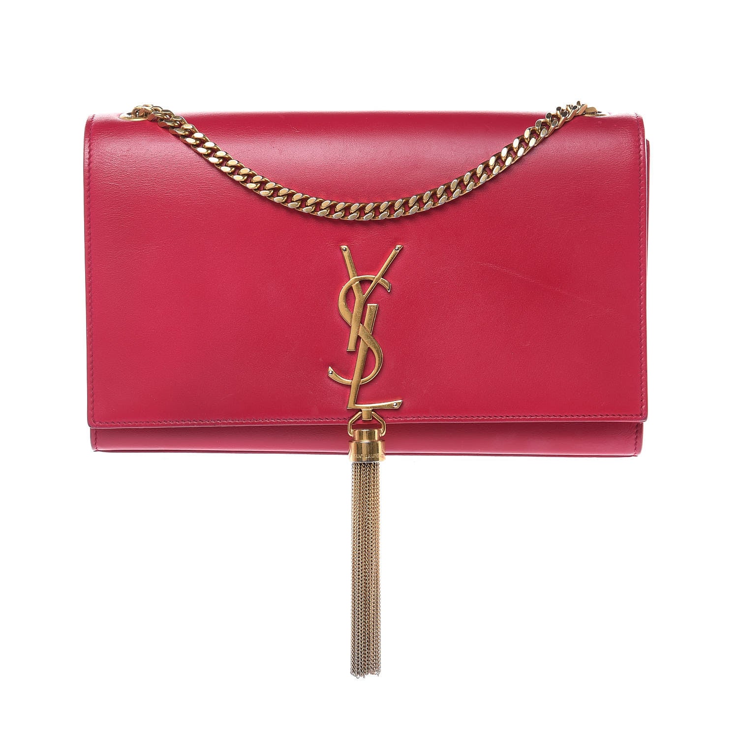 Saint Laurent Smooth Calfskin Medium Classic Monogram Kate Tassel Satchel Fuchsia 1 of 18