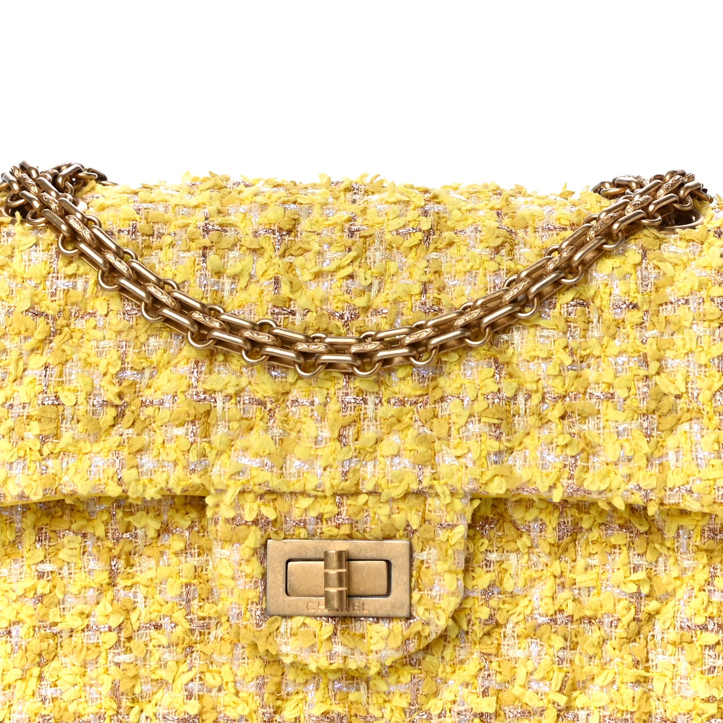 Tweed Quilted 2.55 Reissue Mini Flap Yellow