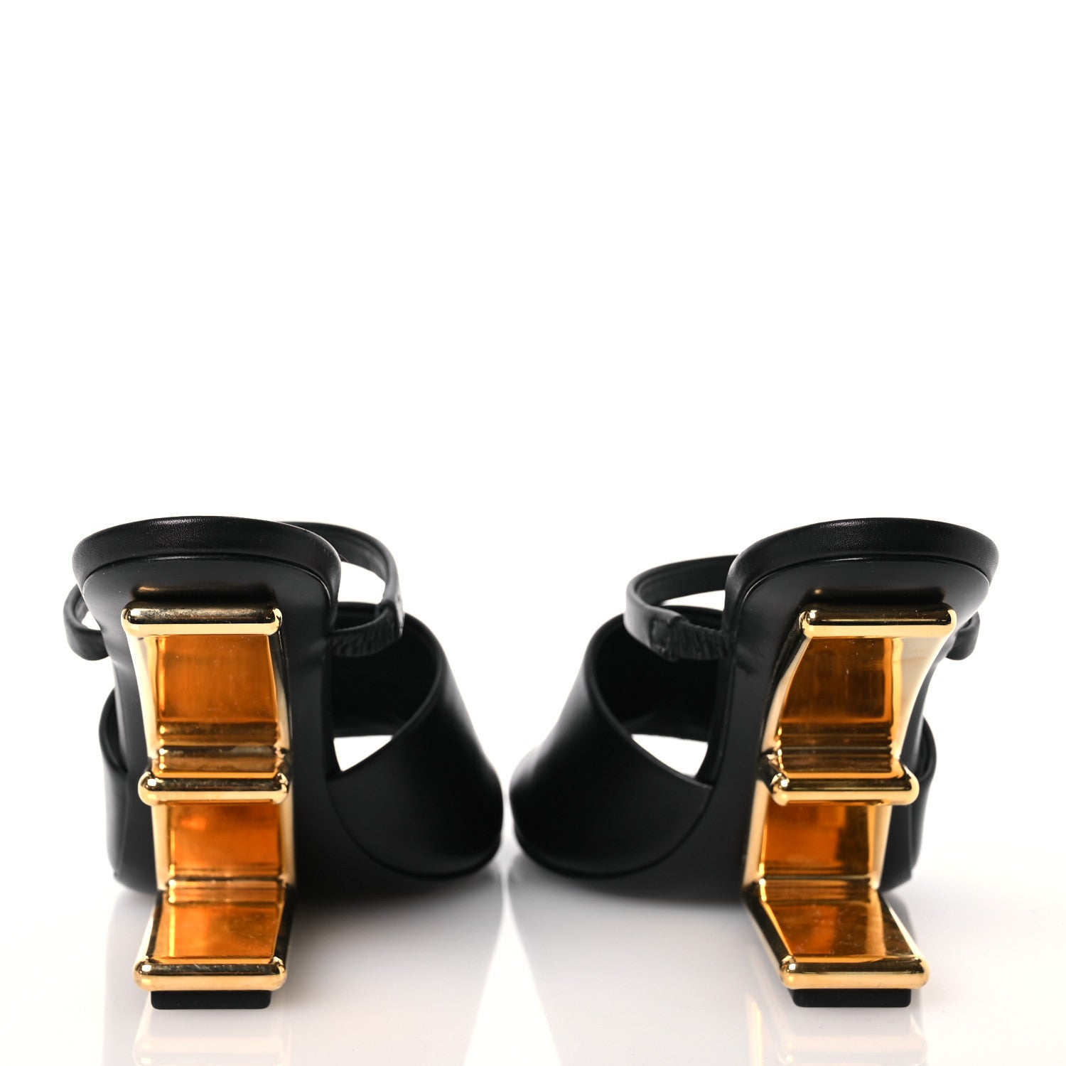 Fendi Calfskin Fendi First 95mm Slide Sandals 36 Black 5 of 12