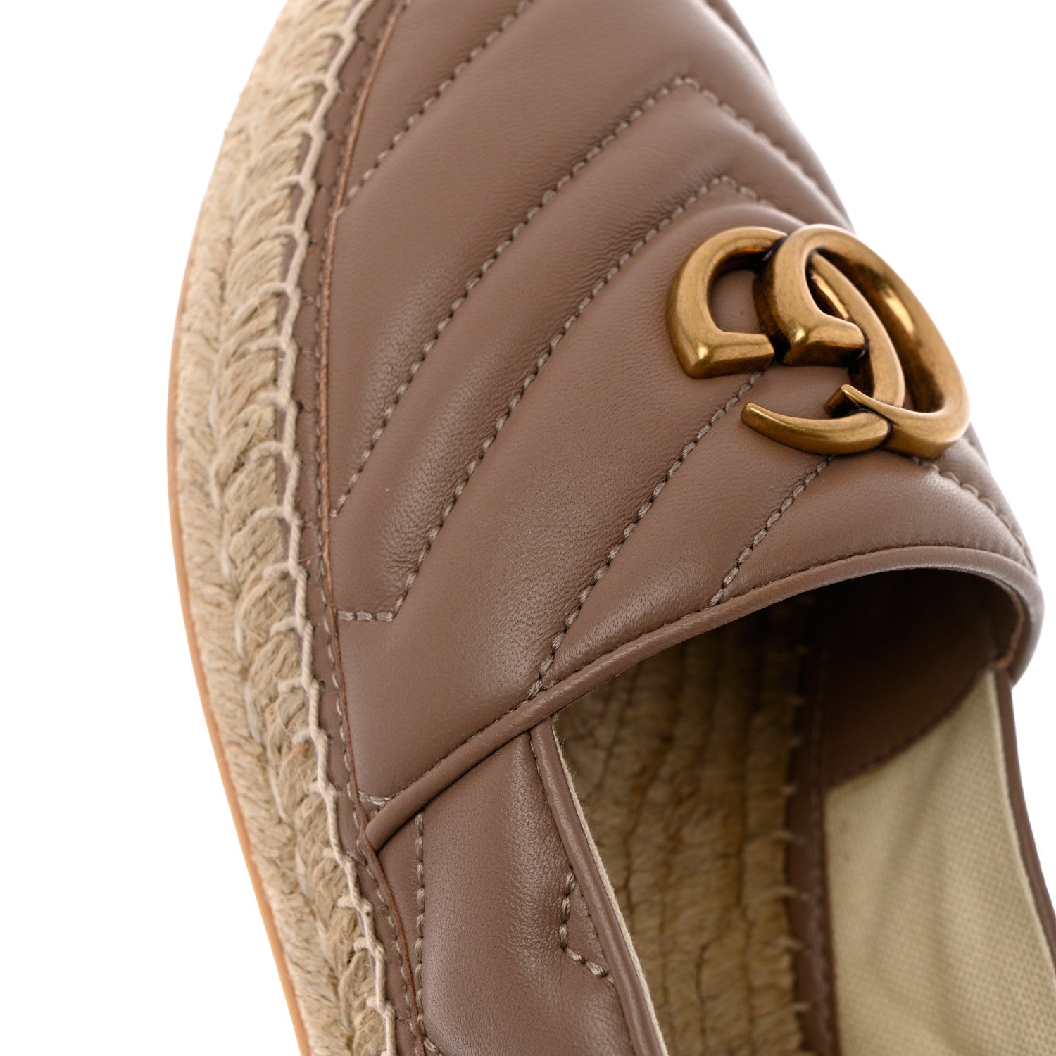 Gucci Nappa Matelasse GG Marmont Espadrilles 37.5 Porcelain Rose 7 of 10
