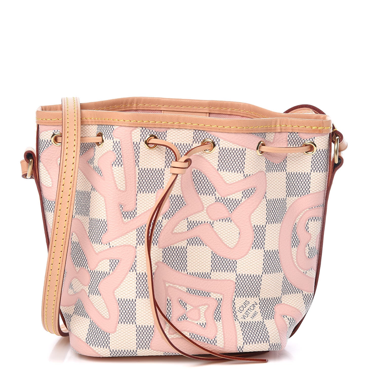 Louis Vuitton Damier Azur Tahitienne Nano Noe Rose Ballerine 1 of 9