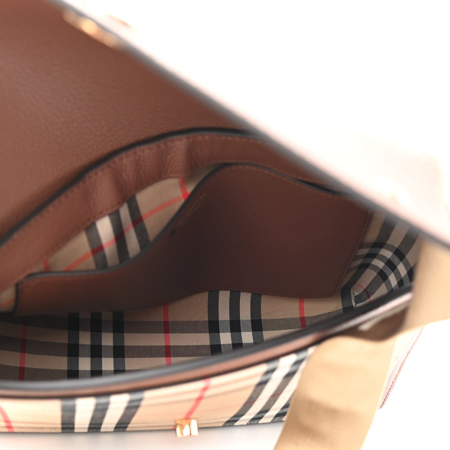 Calfskin Vintage Check Note Crossbody Bag Tan