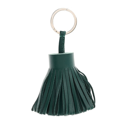 Hermes Lambskin Carmen Tassel Key Holder Malachite 1 of 7